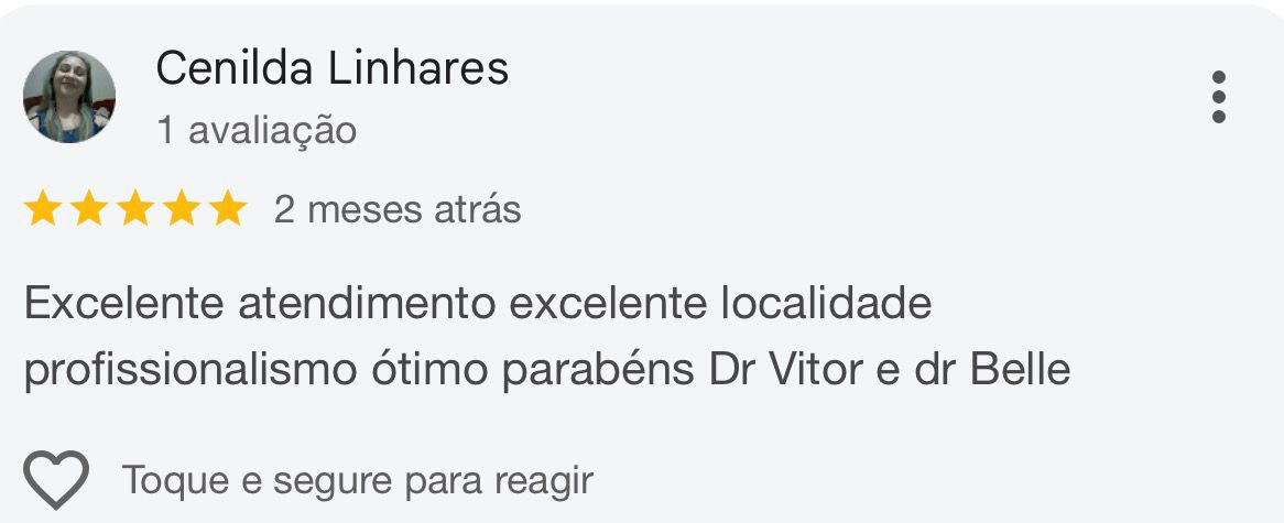 Avaliação de Cenilda Linhares no Google