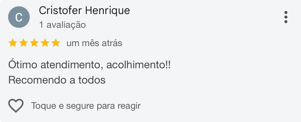 Avaliação de Cristofer Henrique no Google